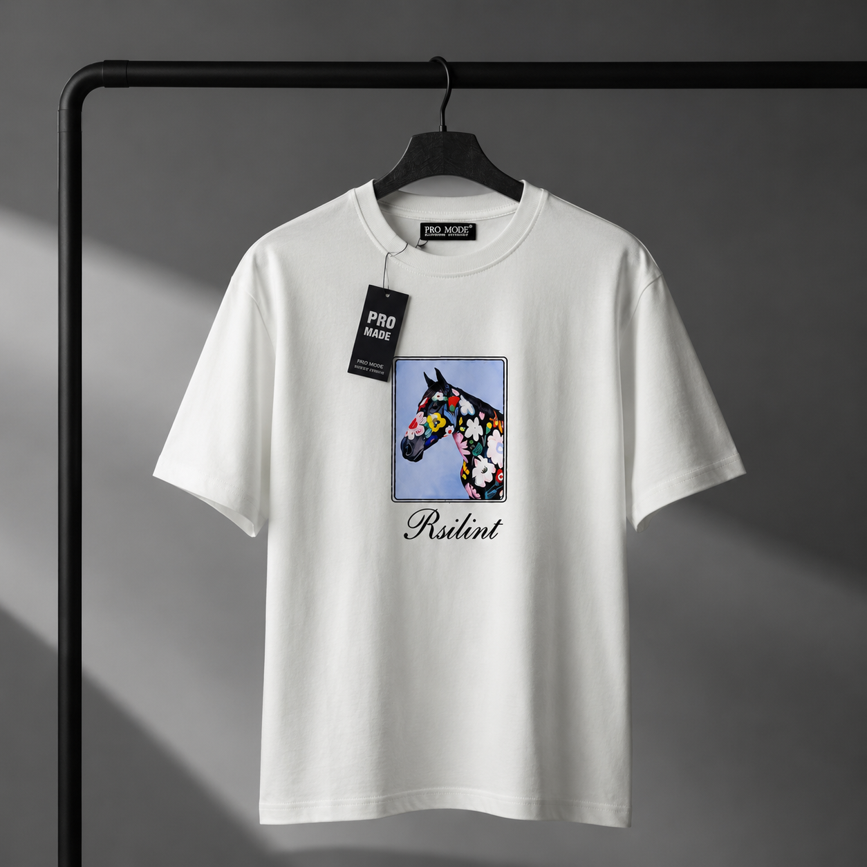 تیشرت دورس سه نخ پنبه طرح‌دار مدل براش ۲۶ (لوگو برجسته) 👕✨ سایز (مدیوم)
