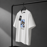 تیشرت دورس سه نخ پنبه طرحدار مدل براش ۲۶ (لوگو برجسته) 👕✨ سایز (مدیوم)