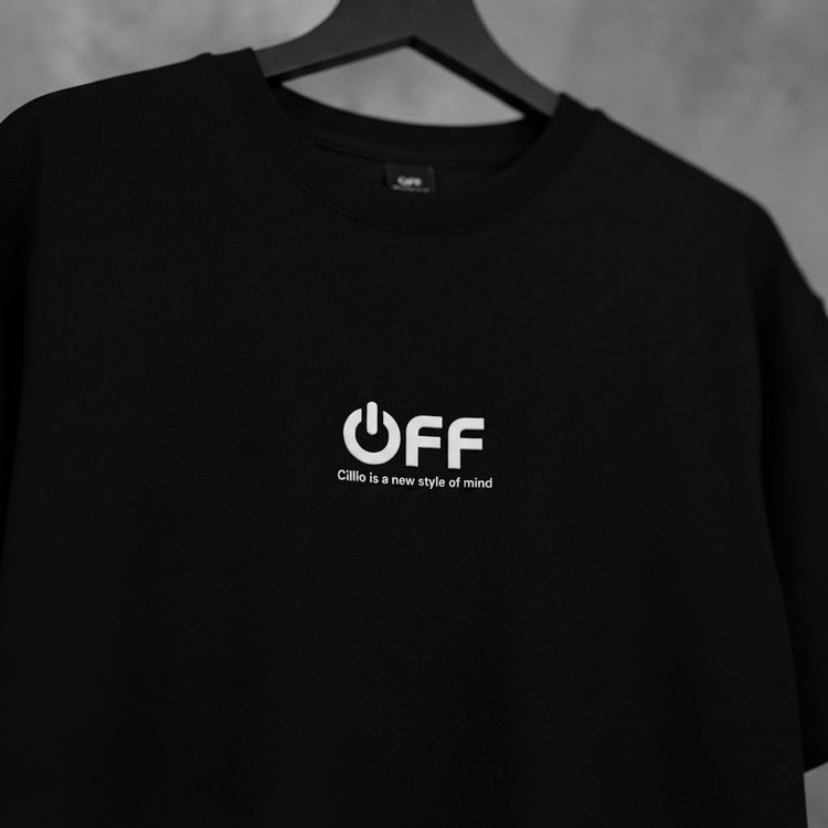 👕 تیشرت دورس سه نخ پنبه طرح OFF (سایز L)
