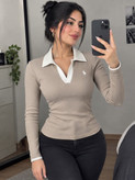 بلوز یقه دار فانریپ مدل پولو (فریسایز تا ۴۴) 🍂