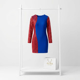 👗 پیراهن مجلسی کوتاه آبی و قرمز