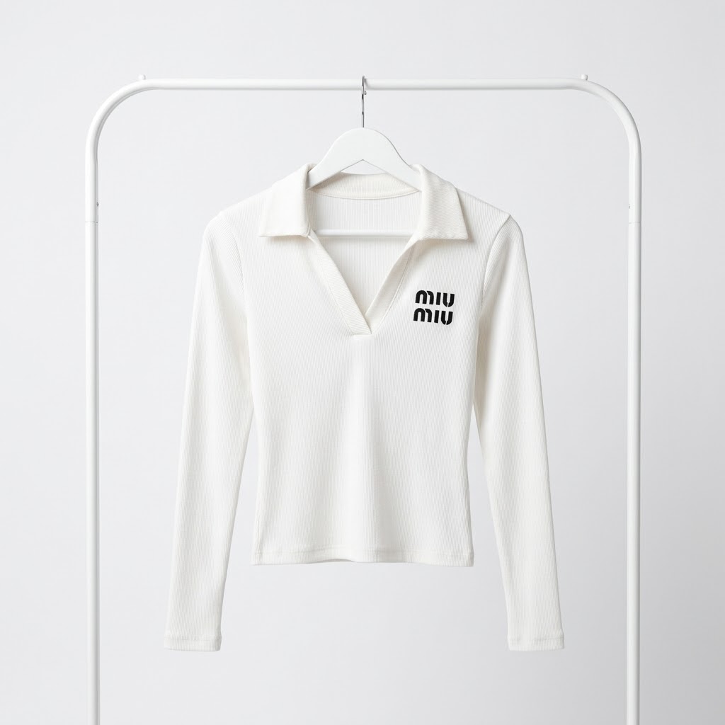 بلوز یقه دار فانریپ Miu Miu🤍